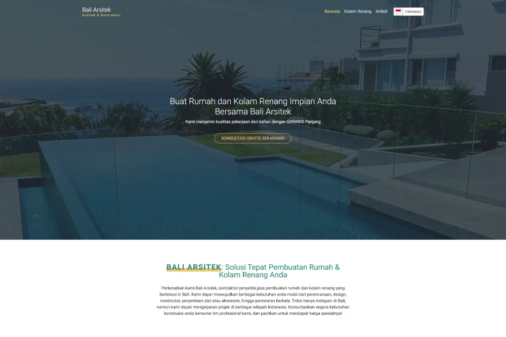 halaman utama web bali arsitek