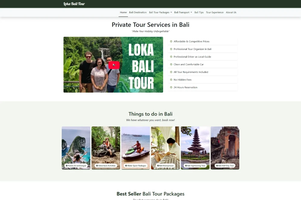 Halaman utama Loka Bali Tour